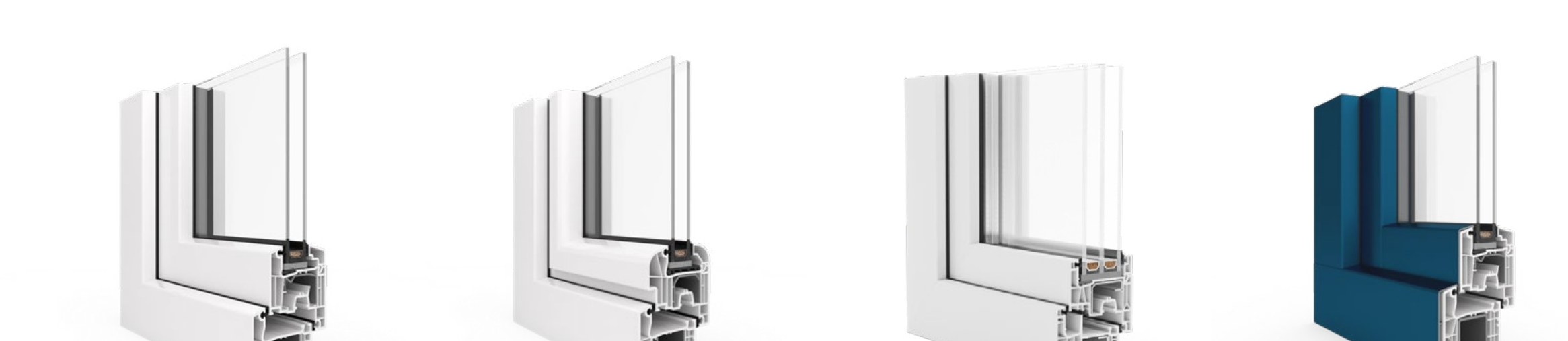 Profielvormen: Classic-line, Round-line, Qube-line en Alu-skin
